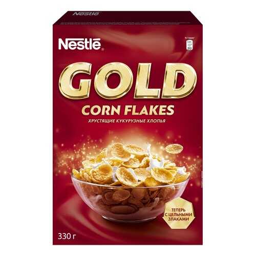 Готовые завтраки Nestle gold голд кукурузные хлопья 330 г в Магнит