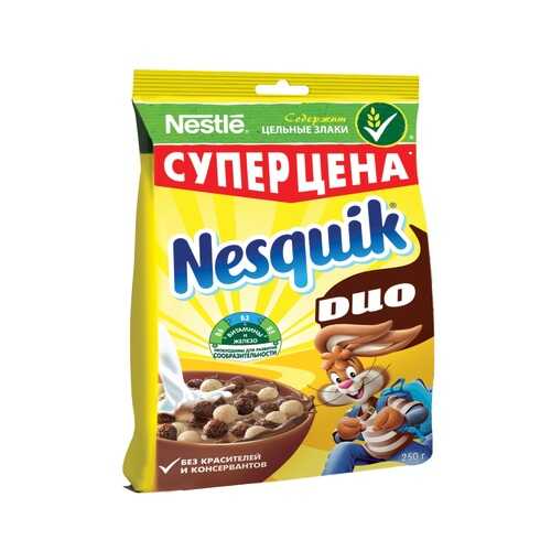 Готовый завтрак Nesquik duo шоколадный 250 г в Магнит