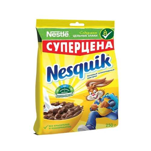 Готовый завтрак шоколадный Nesquik шарики 250 г в Магнит