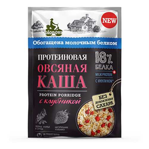 Каша овсяная Bionova Протеиновая с клубникой 40 г в Магнит