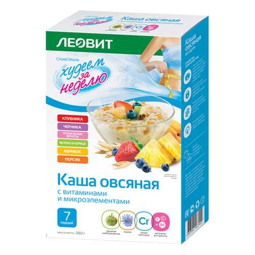 Каша овсянка Леовит ассорти 7 пакетов по 40 г в Магнит