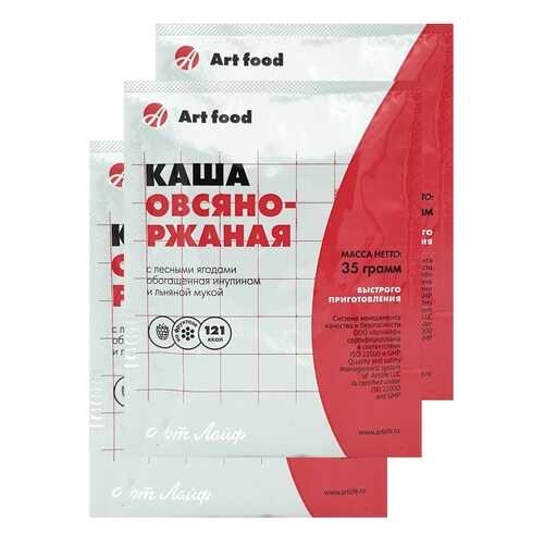 Каша овсяно-ржаная Art Life с лесными ягодами 3 шт по 35 г в Магнит