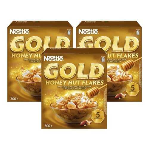 Кукурузные хлопья Gold Flakes с медом и орехами 3*300 г в Магнит