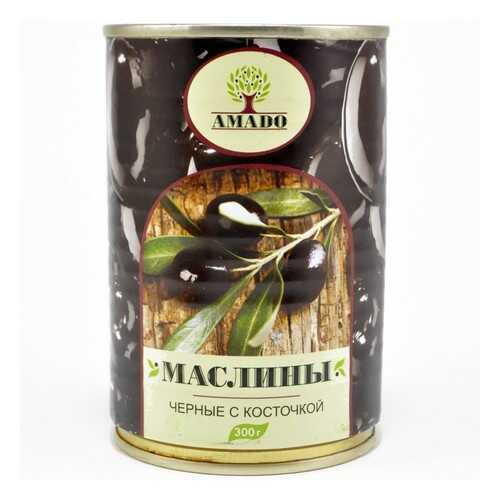 Маслины черные Amado с косточкой 300 г в Магнит