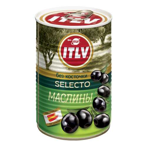 Маслины ITLV selecto черные без косточки 425 г в Магнит