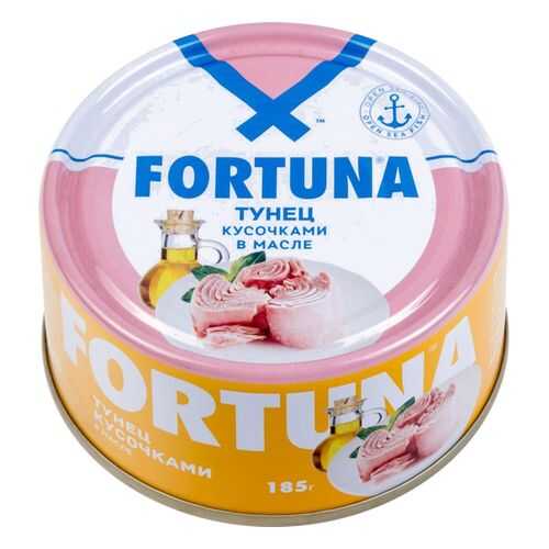 Тунец кусочки Fortuna в масле 185 г в Магнит