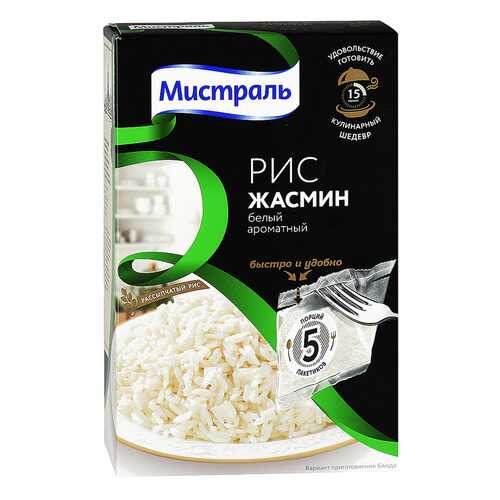 Рис Мистраль жасмин белый ароматный 80 г 5 пакетиков в Магнит