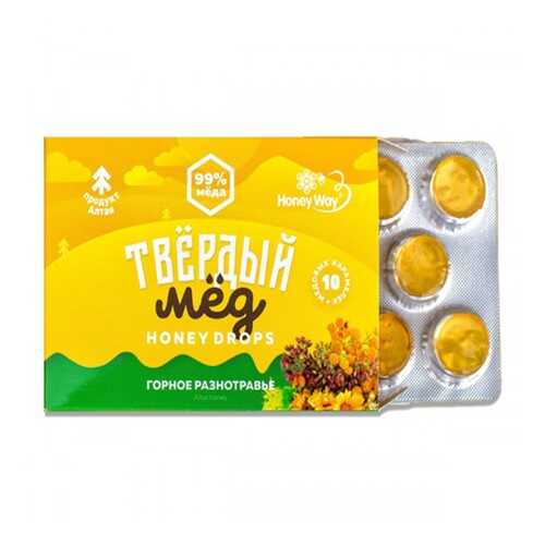 Карамель медовая Honey Way Твердый мед Горное разнотравье 30г в Магнит