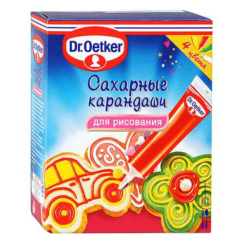 Сахарные карандаши Dr.Oetker для рисования украшения десертов 76 г в Магнит