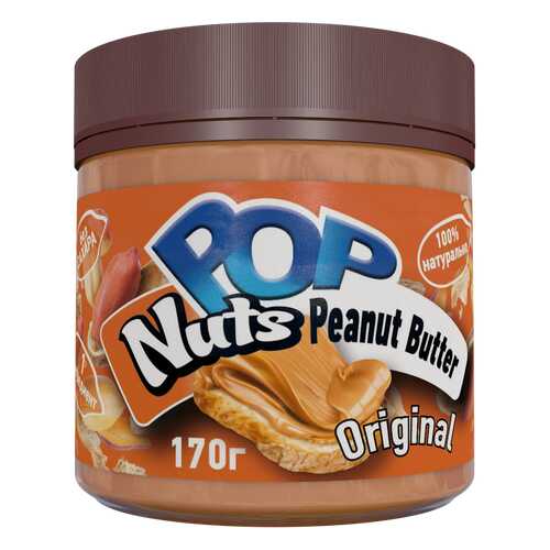 Арахисовая паста POP Nuts Peanut Butter Original, Натуральная, 170г в Магнит