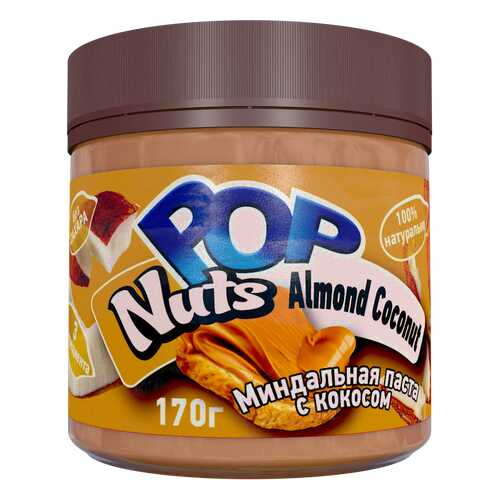 Миндальная паста POP Nuts Almond Coconut Миндальная паста с кокосом, 170г в Магнит