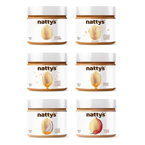 Набор арахисовых паст Nattys Peanut butter mix natbox 6 штук 325 г в Магнит