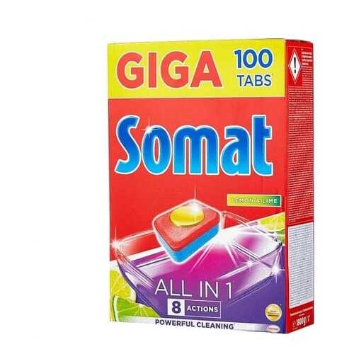 Таблетки для пмм Somat All in One лимон-лайм 100 шт в Магнит