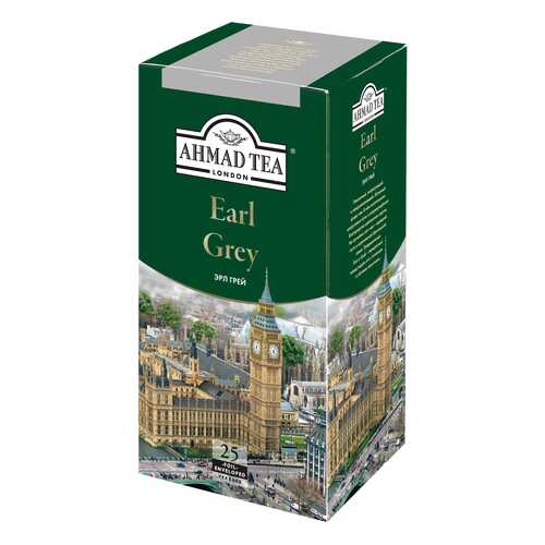 Чай черный Ahmad Tea earl grey со вкусом и ароматом бергамота 25 пакетиков в Магнит