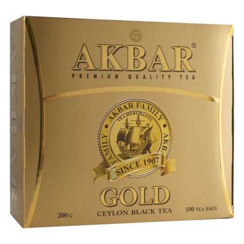 Чай черный Akbar gold цейлонский 100 пакетиков в Магнит