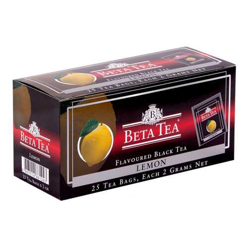 Чай черный Beta Tea лимон 25 пакетиков в Магнит