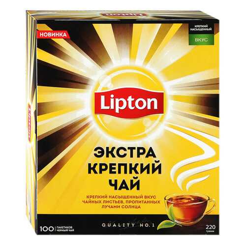 Чай черный Lipton экстра крепкий 100 пакетиков в Магнит