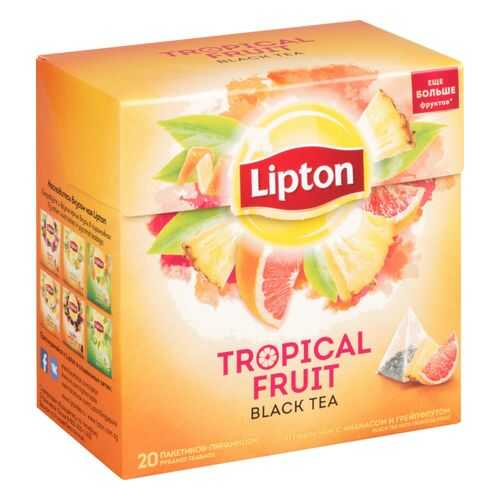 Чай черный Lipton tropical fruit 20 пакетиков в Магнит