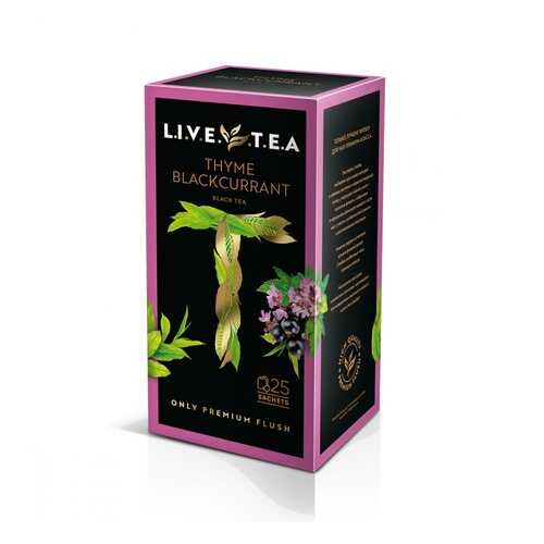 Чай Live Tea Thyme & Blackcurrant черный с чабрецом и черной смородиной 25 пакетиков в Магнит