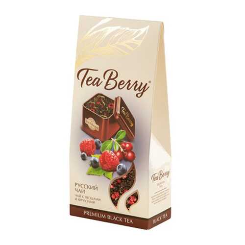 Чай Tea Berry русский чай черный листовой крупный с ягодами и фруктами 100 г в Магнит