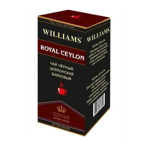 Чай Williams Royal Ceylon, черный цейлонский байховый, 25 пакетиков в Магнит