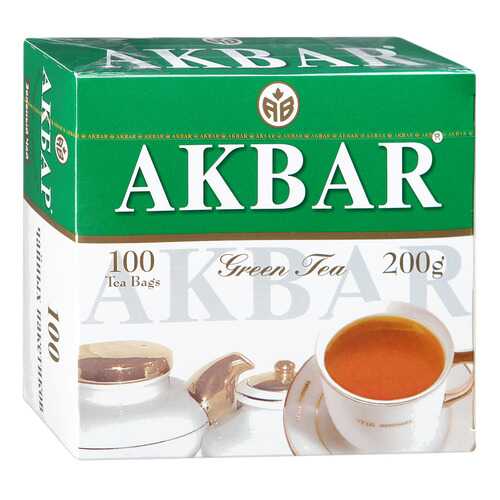 Чай зеленый Akbar green китайский 100 пакетиков в Магнит