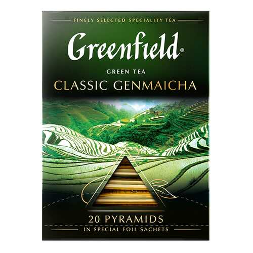 Чай зеленый в пирамидках Greenfield Classic Genmaicha 20 пакетиков в Магнит