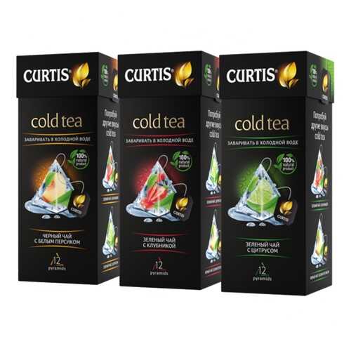 Набор чая Curtis Cold tea, ассорти , 12 пирамидок х 3 упаковки в Магнит