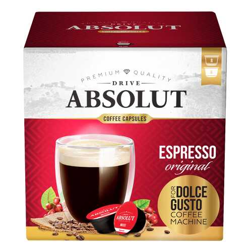 Кофе Absolut Drive Espresso Original в капсулах для кофемашины Dolce Gusto 16 капсул в Магнит