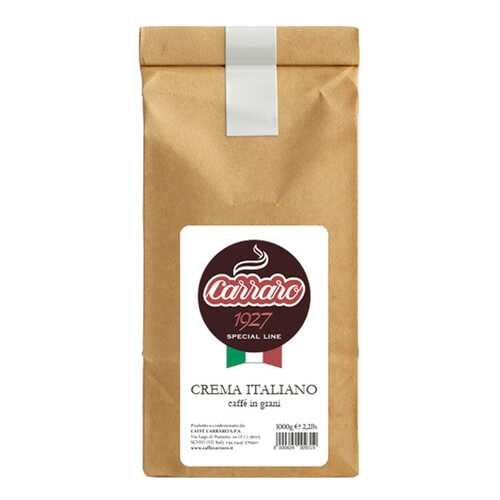 Кофе Carraro crema italiano зерновой 1 кг в Магнит