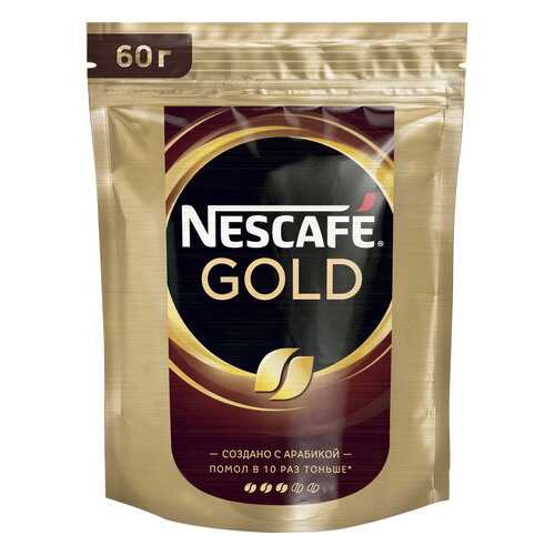 Кофе растворимый Nescafe gold сублимированный пакет 60 г в Магнит