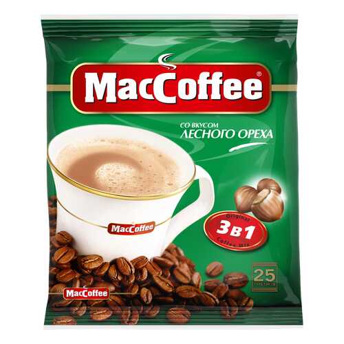 Напиток кофейный растворимый 3в1 MacCoffee Лесной Орех, м/уп 18г*25*20 (У) блок в Магнит