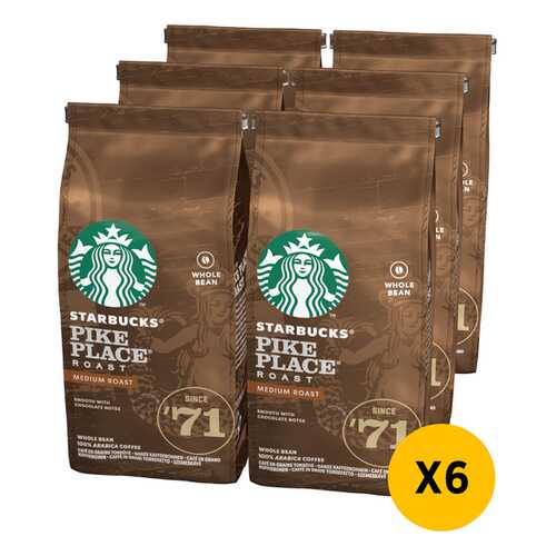 STARBUCKS Medium Pike Place Roast кофе в зернах 6 штук по 200г в Магнит