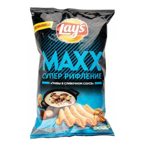 Чипсы Lay's супер рифление maxx грибы в сливочном соусе 145 г в Магнит