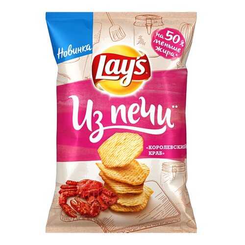 Чипсы Lays Из печи Королевский краб 85г в Магнит