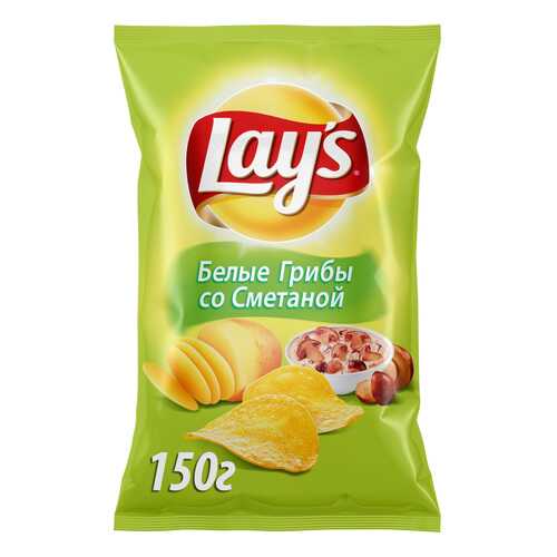 Картофельные чипсы Lays грибы со сметаной 150 г в Магнит