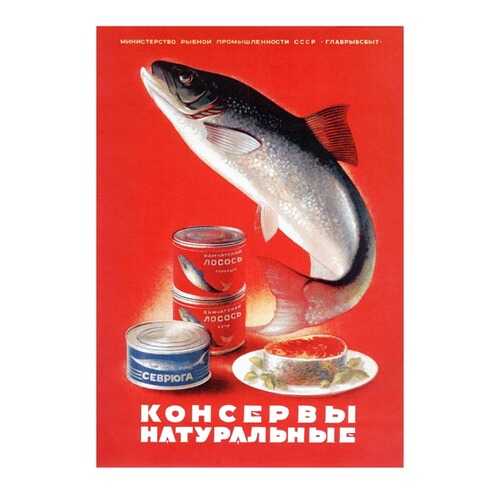 Плакат СТ-Диалог Консервы натуральные, СОВ-535, бумага, 40х60 см в Магнит