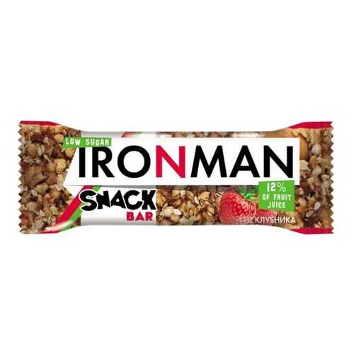 Батончик Snack Bar Ironman клубника и темная глазурь без сахара 40 г в Магнит