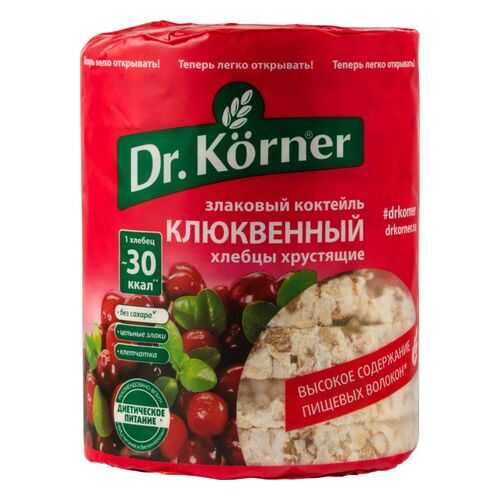 Хлебцы хрустящие Dr.Kоrner злаковый коктейль клюквенный 100 г в Магнит