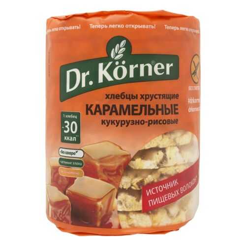 Хлебцы кукурузно-рисовые Dr.Korner карамельные без глютена 90 г в Магнит