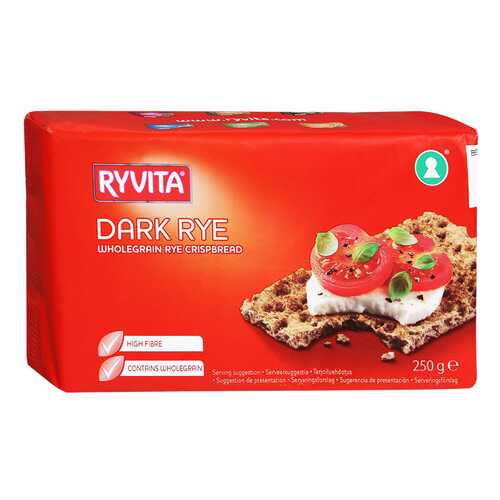 Хлебцы Ryvita ржаные из цельного зерна dark rye 12 штук в Магнит