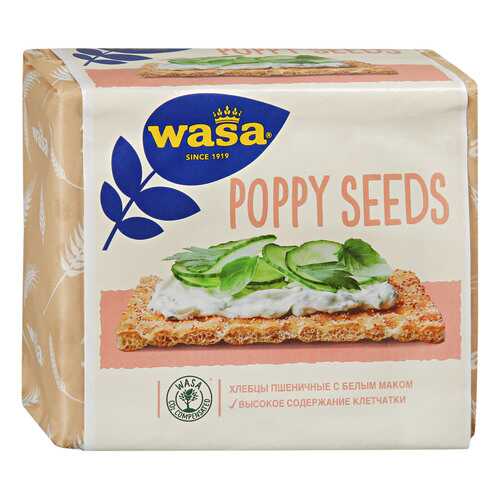 Хлебцы Wasa Poppy Seeds пшеничные с белым маком 240 г в Магнит