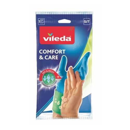 Перчатки для уборки Vileda Comfort & Care с кремом для чувствительной кожи рук размер S в Магнит