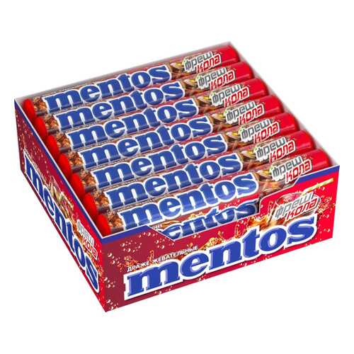 Драже Mentos cola жевательное 21*37 г в Магнит