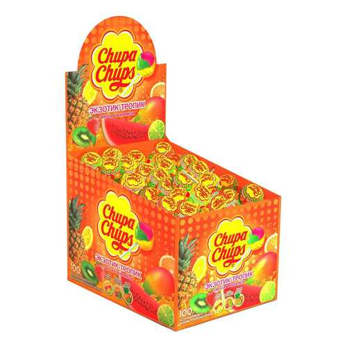 Карамель Chupa Chups экзотик-тропик ассорти 12 г 100 штук в Магнит