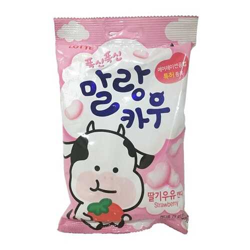 Карамель Лотте Malang Cow Strawberry Milk Лотте 79 г Южная Корея в Магнит