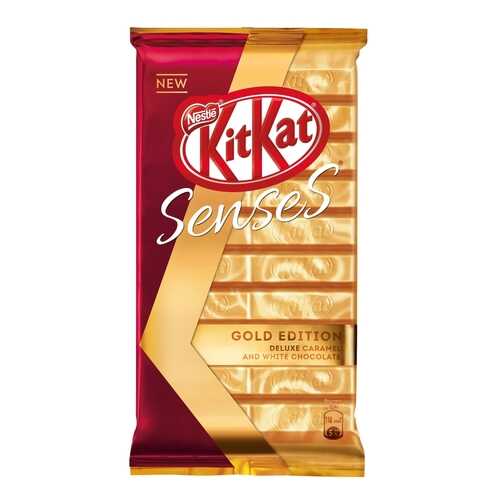 Карамельный белый и молочный шоколад KitKat Senses Gold Edition Deluxe Caramel 112 г в Магнит