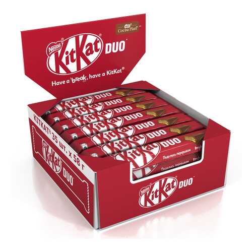 Молочный шоколад Kit Kat с хрустящей вафлей 35 штук по 58 г в Магнит