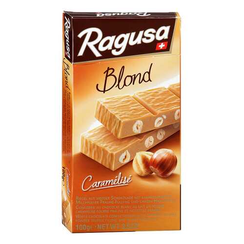 Шоколад белый Ragusa Blond с трюфельной начинкой и целыми лесными орехами 100 г в Магнит