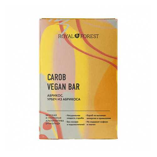 Шоколад Carob Vegan Bar Абрикос, урбеч абрикосовый Royal Forest 50 г в Магнит